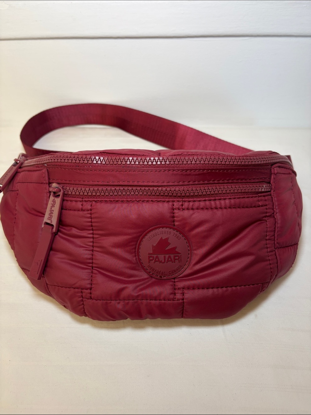 Pajar Cohen burgundy puffer unisex fanny pack belt bag